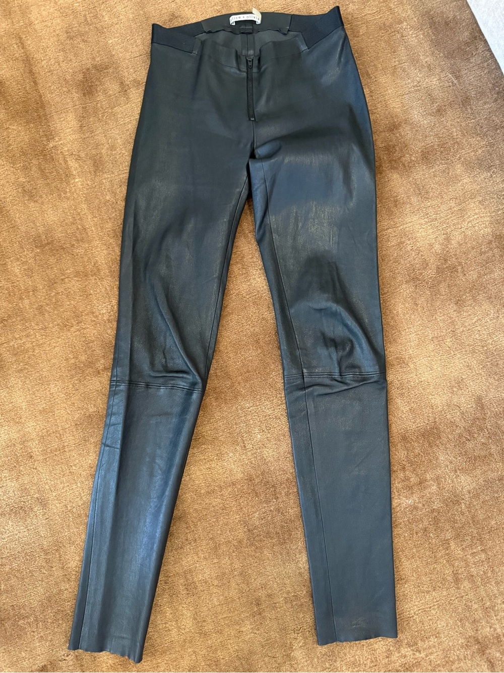 Alice and Olivia black Leather leggings - Size 2